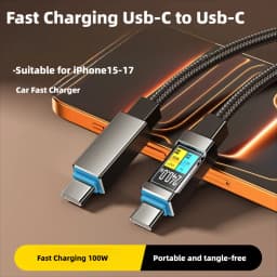 100W Type-C to Type-C Mobile Fast Charging Data Cable Suitable for iPhone 15/16 Samsung Huawei Xiaomi OPPO Phone Charging Cable