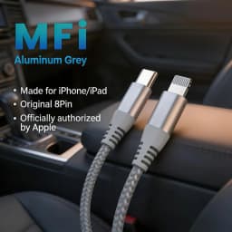MFI Certified Fast Charging USB-C to Lightning Data Cable, 20W Nylon Braided Cable for iPhone 14, 14 Pro, 14 Plus, 13, 12, 11