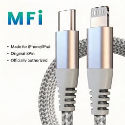 MFI Certified Fast Charging USB-C to Lightning Data Cable, 20W Nylon Braided Cable for iPhone 14, 14 Pro, 14 Plus, 13, 12, 11