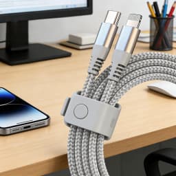 MFI Certified Fast Charging USB-C to Lightning Data Cable, 20W Nylon Braided Cable for iPhone 14, 14 Pro, 14 Plus, 13, 12, 11