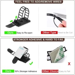 Adjustable Cable Organizer Wire Winder Clip Earphone Holder Self Adhesive Mouse Keyboard Cord Management USB Charger Protector