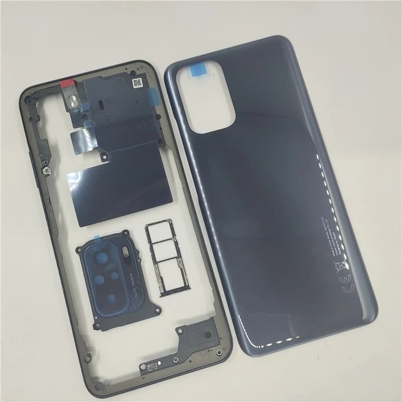 Full Housing for Xiaomi Redmi Note 10 M2101K7AG /Note 10s M2101K7BG Back Cover+Middle Frame+Side Key+Camera Glass Lens+Sim Tray