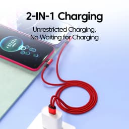 66W 2 in 1 USB A To Dual Type C Cable Fast Charging 90° Elbow Cable For iPhone 15 Sumsung Huawei Xiaomi USB To USB C/Micro Cable