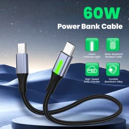 0.25M 0.5M Short USB C To USB C Cable 60W USB A To Type C Fast Charging Cable For iPhone 15 16 Samsung Laptops iPad Power Bank