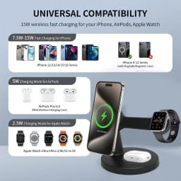 3 In 1 Magnetic Wireless Charger Stand For Magsafe iPhone 16 15 14 13 Pro Max Apple Watch 9 8 AirPods Pro Fast Charging Station