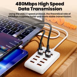 10 in 1 Multi Ports USB A Fast Charger Power Strip Desktop Charging Station 1m Cord USB A HUB Adapter Socket For iPhone Samsung