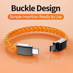 USB C to USB C Bracelet USB Cable Type C Portable Fast Charging Cord Bracelet For iPhone 15 16 Samsung Huawei Xiaomi Short Cable