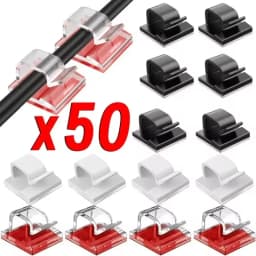 20/50PCS Cable Organizer Clips USB Cable Management Adhesive Hooks Desk Clamp Wire Winder Holder Protector for Home Office