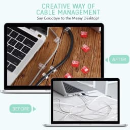 20/50PCS Cable Organizer Clips USB Cable Management Adhesive Hooks Desk Clamp Wire Winder Holder Protector for Home Office