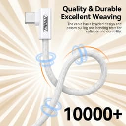 NNBILI 90 Degree Elbow USB C to Type C Fast Charge Cable For iPhone 18 17 Samsung Xiaomi Redmi POCO OnePlus Braided Type C Cable