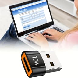 10A Fast Charge Type-C Male to USB Female OTG Adapter, Works for Samsung, Xiaomi, Laptop, USB-C Phones