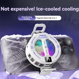 NEW Semiconductor Magnetic Clip Phone Cooler with Digital Display Temperature RGB Lights Compatible for Iphone Samsung Xiaomi