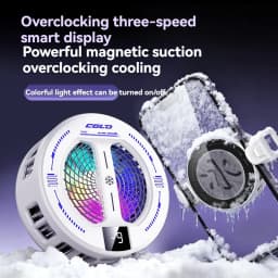 NEW Semiconductor Magnetic Clip Phone Cooler with Digital Display Temperature RGB Lights Compatible for Iphone Samsung Xiaomi