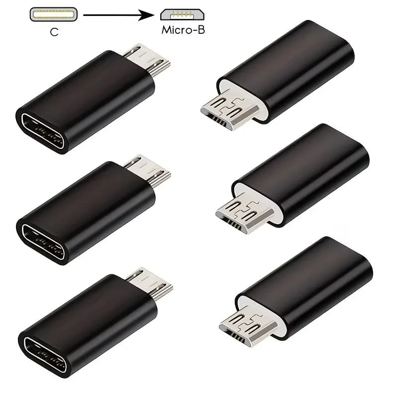 USB C Female to Micro USB Male Adapter (1/2/3/4/5/6-Pack), Micro USB Adaptor, Micro USB to USB C Adapter Fast Charger Power Cabl