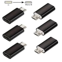 USB C Female to Micro USB Male Adapter (1/2/3/4/5/6-Pack), Micro USB Adaptor, Micro USB to USB C Adapter Fast Charger Power Cabl
