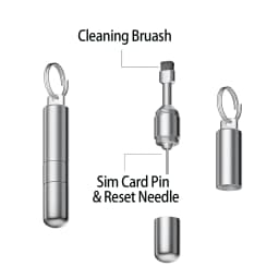 SIM Card Tray Removal Tool with Cleaning Brush, 2 in 1 Portable Keychain Eject Pins Reset Needle & Cleaning Pen for Cell Phone.