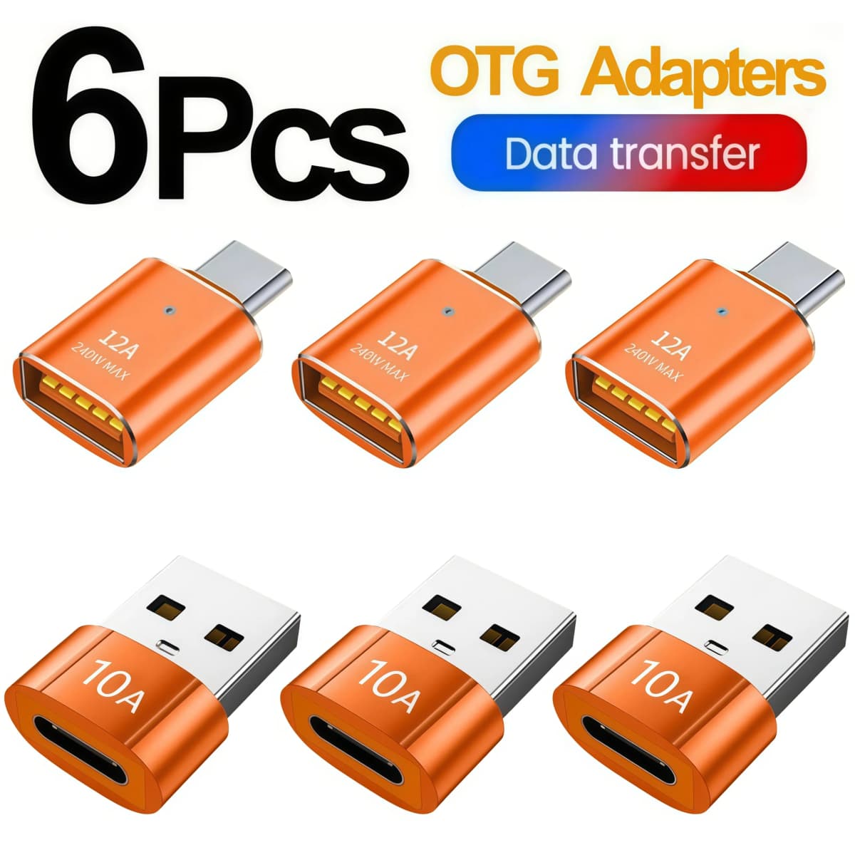OTG USB 3.0 To Type C Adapter LED USB Female To Type C Male Fast Charging Adapter Connector