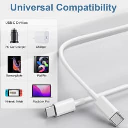 PD 60W USB C to Type C Fast Charging Cable for iPhone 11 13 14 15 16 Pro Max 12 Mini 6 7 8 Plus XS XR iPad USB A MFi Certified