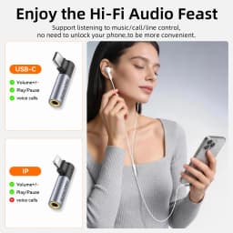 SUNKANDI Type C to 3.5mm Jack Audio Adapter Headphone Adapter For Huawei Samsung, Lightning to 3.5mm Adapter for iPhone 14