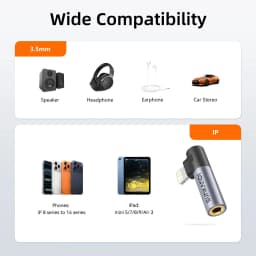 SUNKANDI Type C to 3.5mm Jack Audio Adapter Headphone Adapter For Huawei Samsung, Lightning to 3.5mm Adapter for iPhone 14