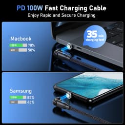 AUFU 100W Magnetic USB Type C Cable 5A Fast Charging Micro Type C Cable For Macbook Samsung for iPhone Magnet Charger Wire Cord