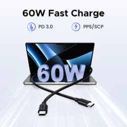 UGREEN PD60W USB C to USB C Cable for iPhone 17 16 MacBook Air Laptop iPad Samsung Xiaomi Poco Fast Charging 5A 3A Type-C Cable