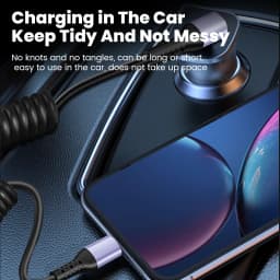 Elbow 90 Degree USB Type C To C Cable Spring Retractable USB C Cable 6A 66W Fast Charging Data Cord For iphone Android CarPlay