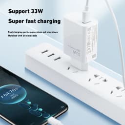 2026 New 33W Charger 6A Quick Charging QC 3.0 Fast Turbo Charge Mobile Phone Charger Adapter USB Type C Cable For Samsung Xiaomi