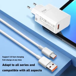 2026 New 33W Charger 6A Quick Charging QC 3.0 Fast Turbo Charge Mobile Phone Charger Adapter USB Type C Cable For Samsung Xiaomi