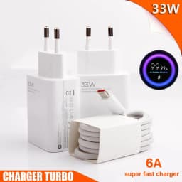 2026 New 33W Charger 6A Quick Charging QC 3.0 Fast Turbo Charge Mobile Phone Charger Adapter USB Type C Cable For Samsung Xiaomi