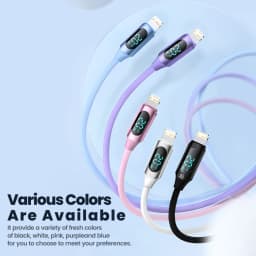 Toocki PD 20W Fast Charging Type C Cable For iPhone 14 13 12 11 Pro Max X XR XS Silicone Smart Digital Display Phones Data Cable