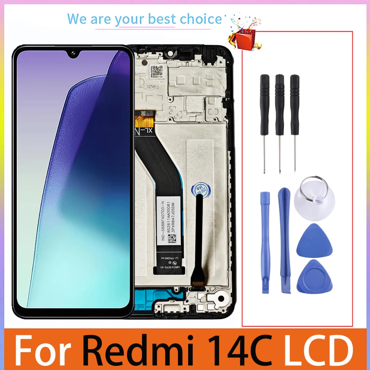 6.88" For Redmi 14C LCD Original Display with Frame Touch Screen 2409BRN2CA 2411DRN47C 2409BRN2CG 2409BRN2CY