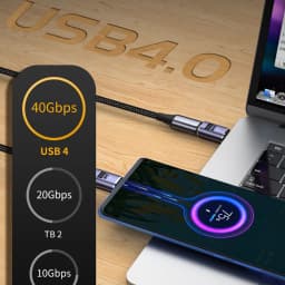 UGOURD USB4 Adapter USB C To USB C Thunderbolt 3/4 40Gbps OTG Extension Cable Adapter Type C Male To Female Converter For Laptop
