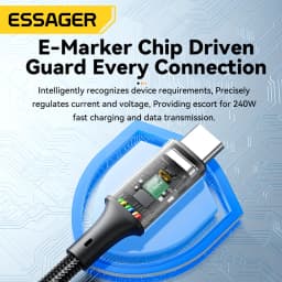 Essager USB Type C To USB C Cable For iPhone 15 240W PD 5A Fast Charging Charger Cord For Macbook Huawei Samsung Type-C Cable