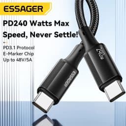 Essager USB Type C To USB C Cable For iPhone 15 240W PD 5A Fast Charging Charger Cord For Macbook Huawei Samsung Type-C Cable