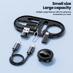 Toocki Mini Data Cord Wire Set Watch Wireless Charger USB C To Tpye C Fast Charging Cable Travel Multi Function Organiser Box