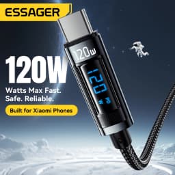 Essager 120W digital display data cable PD Super Flash Charging 6A For Xiaomi 14Pro Redmi K70 POCO X6 3Pro IPhone15 LED