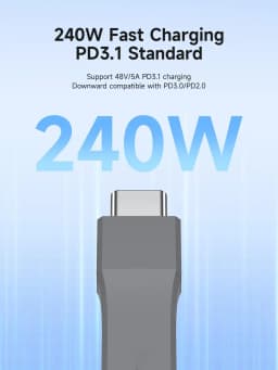Short USB4 Cable 240W Fast Charging U-Shaped USB C Cable 40Gbps 8K Video for iPhone 16 15, iPad, SSD, Thunderbolt 4/3 Hub