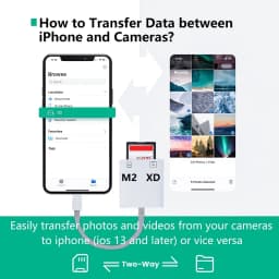 iPhone XD Card Reader Lightning/Type-c M2 Card Reader XD Picture Card Adapter for Camera Memory Card Reader USB C