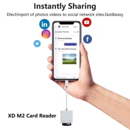 iPhone XD Card Reader Lightning/Type-c M2 Card Reader XD Picture Card Adapter for Camera Memory Card Reader USB C