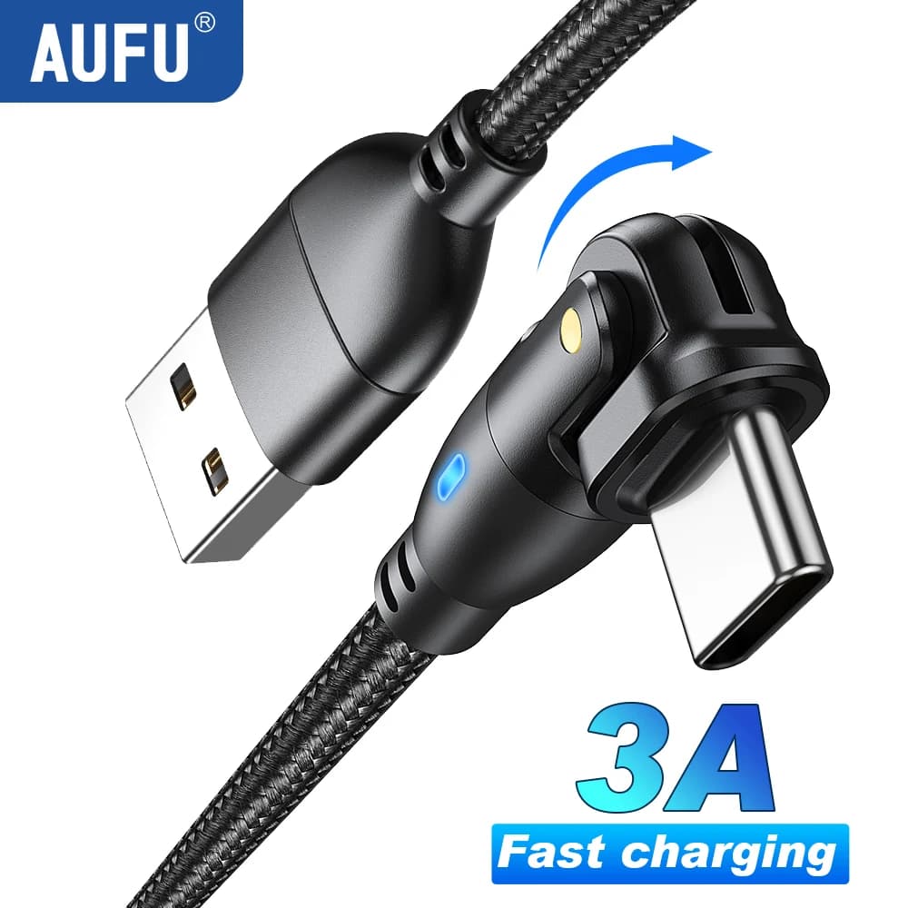 AUFU USB Type C Cable 3A Super Fast Charging Data Cord Phone USB Cable For iPhone 16 15 Huawei Xiaomi Samsung Quick Charge Cable