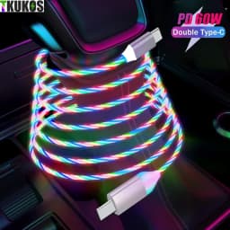 Bright Glowing Cable 60W PD Fast Charging USB-C to Type C Cable For iPhone 15 Huawei  Xiaomi  USB C Cable Wire Phone Accessories