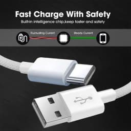 3/1Pcs USB C Mobile Phone Cable Fast Charging USB A To Type C Nylon Braided Cord for Apple Carplay iPhone 16 Pro 15 Pro Max Plus