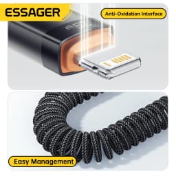 Essager Car Spring USB C To Lightning Cable PD 29W Fast Charging For Apple iPhone14 13 12 11Pro Max Charger 1.8m Carplay Braided