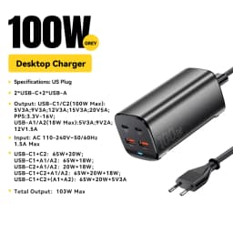 Essager 100W GaN Charger Desktop Laptop Fast Charger 65W 4 in 1 Adapter For iPhone 15 14 13 Pro Max Phone Charger Xiaomi Samsung