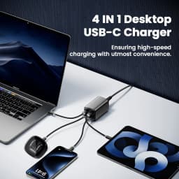 Essager 100W GaN Charger Desktop Laptop Fast Charger 65W 4 in 1 Adapter For iPhone 15 14 13 Pro Max Phone Charger Xiaomi Samsung