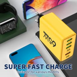 PD 65W USB Charger Fast Charger 6 Ports Type C Mobile Phone Charger For Iphone 16 15 Pro Max Xiaomi Huawei Samsung Quick Charger