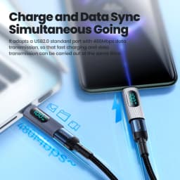 Toocki 2PCS OTG Adapter PD 100W Digital Display Type C Male to Type C Female Fast Charging Convertor For Macbook Samsung Huawei