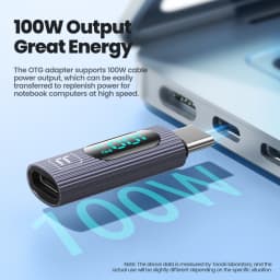 Toocki 2PCS OTG Adapter PD 100W Digital Display Type C Male to Type C Female Fast Charging Convertor For Macbook Samsung Huawei