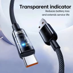 NNBILI 240W Quick Charging USB C Cable Nylon Braided Transparent Type C High-speed Charger Wire for Samsung Huawei Mi Data Line